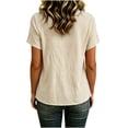 thumbnail image 5 of Women's Summer Round Neck Short Sleeve Casual Top Solid Color Blouse, 5 of 5