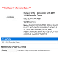 thumbnail image 2 of Bumper Grille - Compatible with 2011 - 2014 Chevy Cruze 2012 2013, 2 of 2