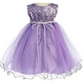 thumbnail image 2 of Little Baby Girl Dress Stunning Sequin Tulle Infant Toddler Flower Girl Dress Navy M (K31D5), 2 of 3