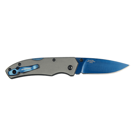 Blue Electro - Lock Back Folder Lightweight Pocket Knife - 440C Stainless Steel - Made in