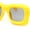 Yellow - Black, variant on Girls Kids Size Balloon Thick Plastic Rectangle Sunglasses Pink - Black