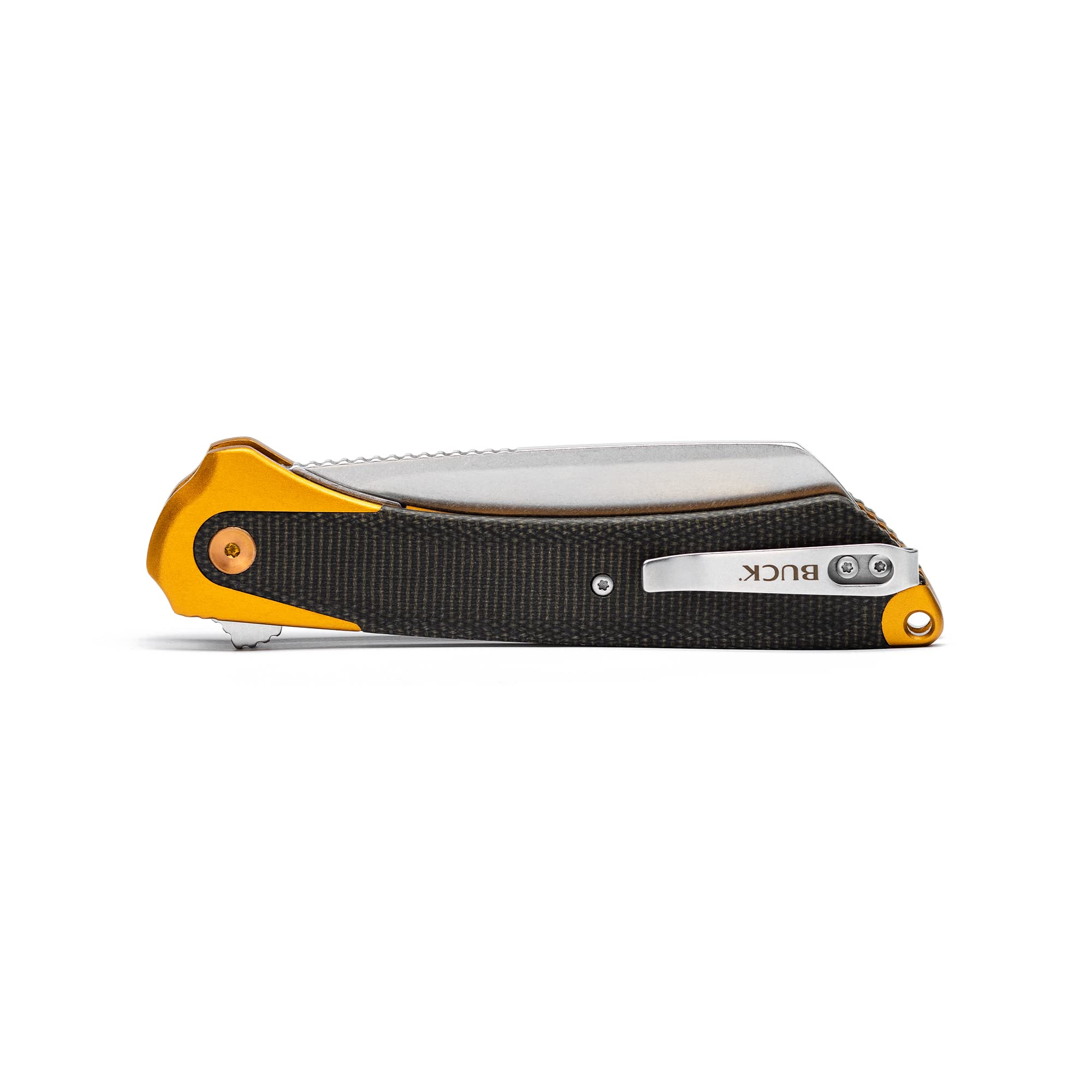 Buck Knives 263 Highline XL Folding Pocket Knife, 3.81" D2 Steel Blade, Micarta Handle with Pocket Clip