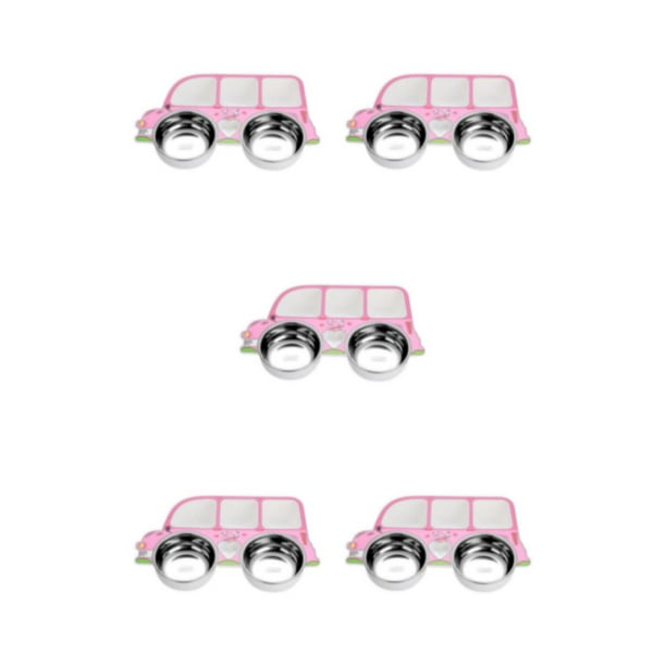 Injueey Juego de vajilla para niños de acero inoxidable Cuchara Tenedor Diseño de compartimiento en forma de dibujos animados Cuenco Type2 NO2