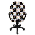 thumbnail image 3 of Colorful Office Chair Slipcover, Black and White Checkered Pattern with Lively Colored Dots Modern Geometric Tile, Protective Stretch Decorative Fabric Cover, Standard Size, Multicolor, by Ambesonne, 3 of 5