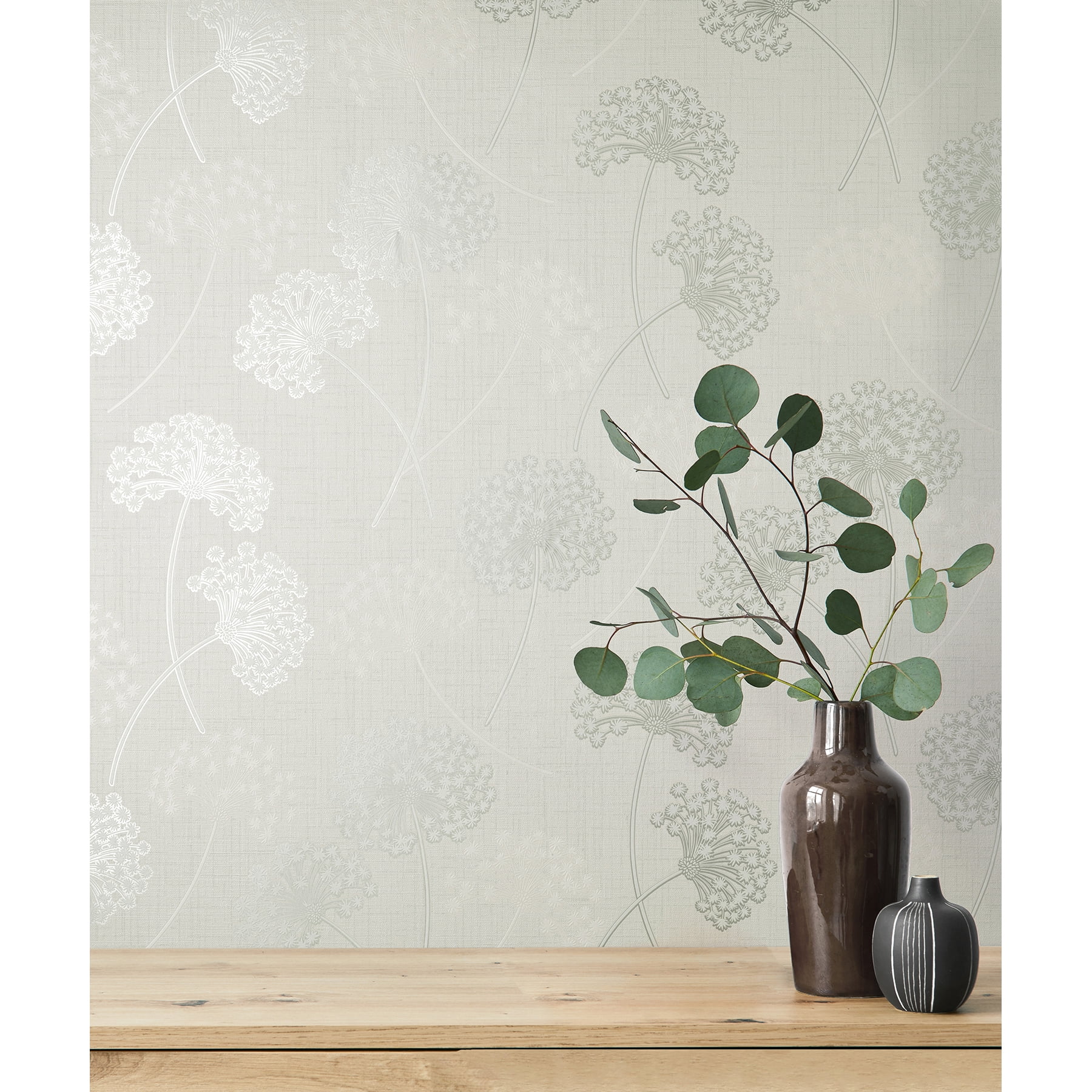 Fine Decor Grace Dove Floral Wallpaper, 20.5-in by 33-ft