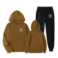 thumbnail image 2 of WEAIXIMIUNG Chandails en Molleton Mignons pour Femmes Ensemble de Pantalons Graphiques pour Femmes avec Imprimé Anglais Mignon Manches Longues Sweat à Capuche, 2 of 5