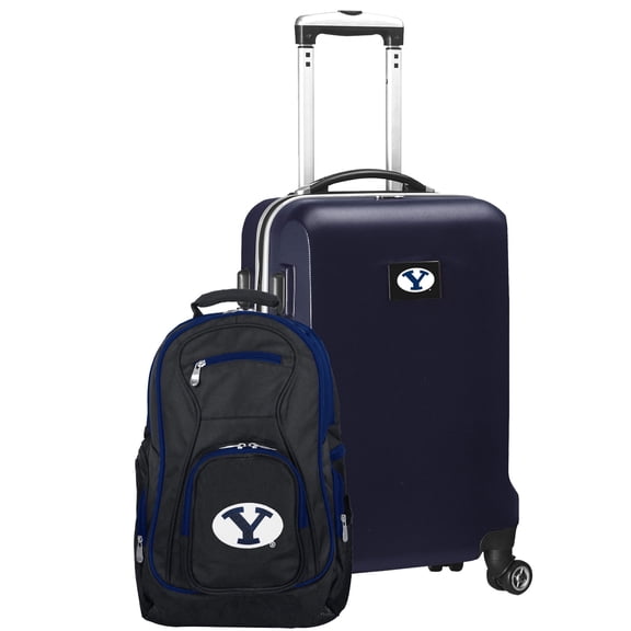 BYU Cougars Deluxe 2-Piece Backpack and Carry-On Set - Navy