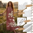thumbnail image 6 of Xoenoiee Red Pine Tree Mountain Cherry Blossom Print Round Neck Summer Dress for Women 2026, Women's Sleeveless Sundress with Pocket, Cotton Linen Ankle-Length Maxi Dress Beach Vacation Outfits, 3XL, 6 of 7