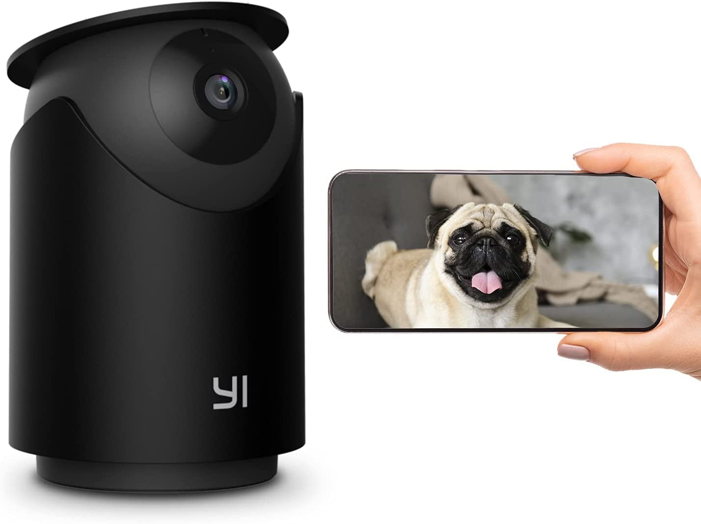 YI Pet Camera Dog Camera with Phone App Pet Dog Cat Puppy Cam Monitor Two Way Audio and Video WiFi Pan/Tilt/Zoom Night Vision 2K Sound Motion Detection Compatible with Alexa and Google
