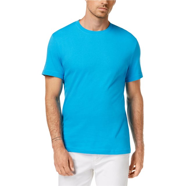 Club Room Playera básica de rendimiento para hombre, azul, pequeña