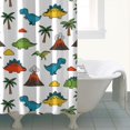 thumbnail image 4 of Dinosaurs Volcano Palm White Pattern Shower Curtain 84"x72" ,Bathroom Decorative Shower Curtains Set with 12 Hooks,Modern Waterproof Washable Shower Curtain, 4 of 6