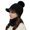 Black, variant on vnanda Weather Thermal Hat 2 Pcs/set Knitted Plush Ball Decor Hat Scarf Set Solid Color Elastic Soft Thermal Windproof Wide Brim Baseball Hat Neck Wrap Neck