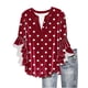 thumbnail image 2 of Tejiojio Women's Casual Printed Top Lace Trim V-Neck 3/4 Sleeves Button Down Fashionable Daily Wear, 2 of 6