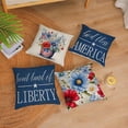 thumbnail image 3 of 4th of July Throw Pillow Covers 20x20 Set of 4 Patriotic Pillow Covers American Flag Memorial Day Dahila Floral Red White Blue Pillow Case Cushion Covers Home Outdoor Sofa Couch Decorations 20, 3 of 6