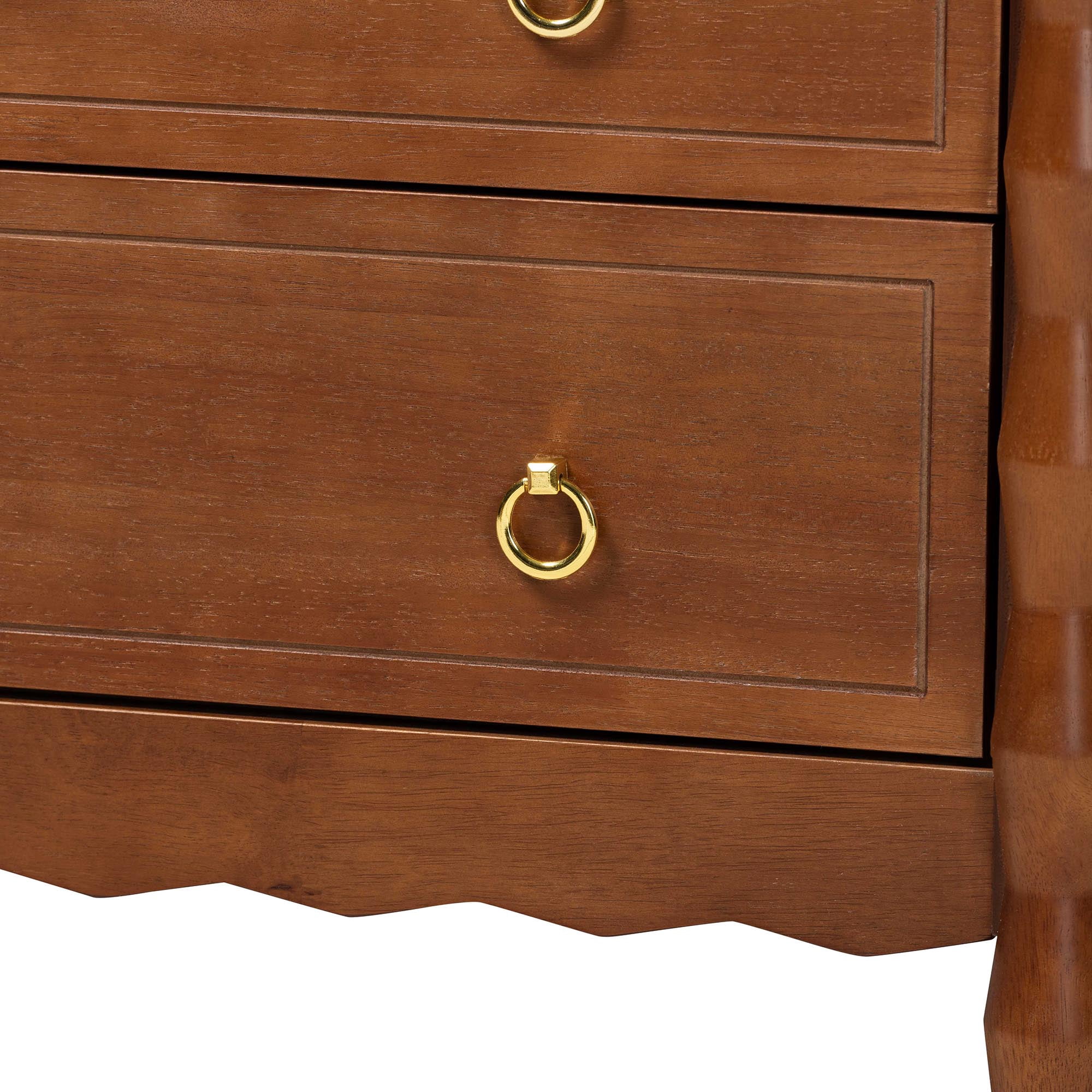 Baxton Studio Seamus Mid-Century Modern Chest, 4-Drawer, Walnut Brown