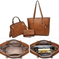 thumbnail image 3 of M Marco Women's Handbag 3pcs Set Fashion Tote Bag with Matching Satchel Bag and Wristlet, 3 of 6