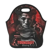 Rapper YoungBoy Never Broke Again Reusable Lunch Bag Portable Insulated Lunchbag Lunch Box Thermal Cooler Bento Tote Bag Snack Bag For Adult And Kids