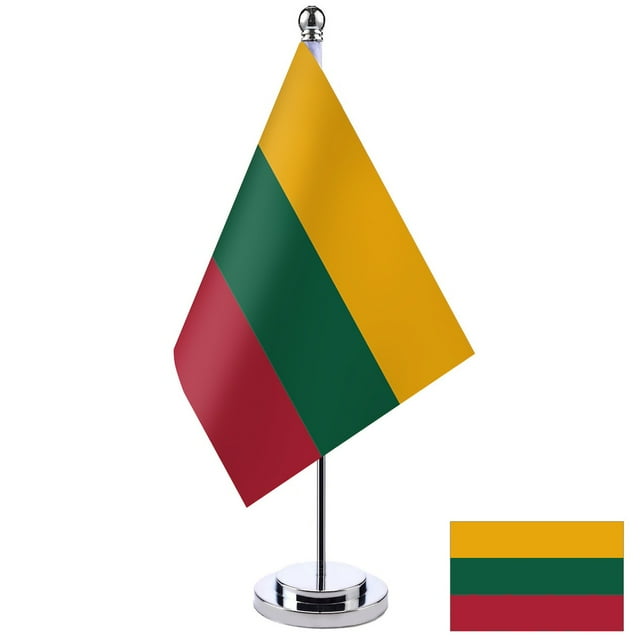 Tapiz con diseño de bandera de Lituania, 32 x 14 x 2 cm, 100% poliéster