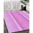thumbnail image 3 of Ahgly Company Machine Washable Indoor Round Transitional Bright Neon Pink Purple Area Rugs, 4' Round, 3 of 7