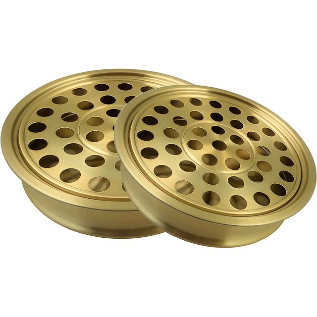 Ensemble de 2 Plateaux de Communion en Acier Inoxydable Mayur 12.2 Pouces - Contient 40 - (Brass/or)