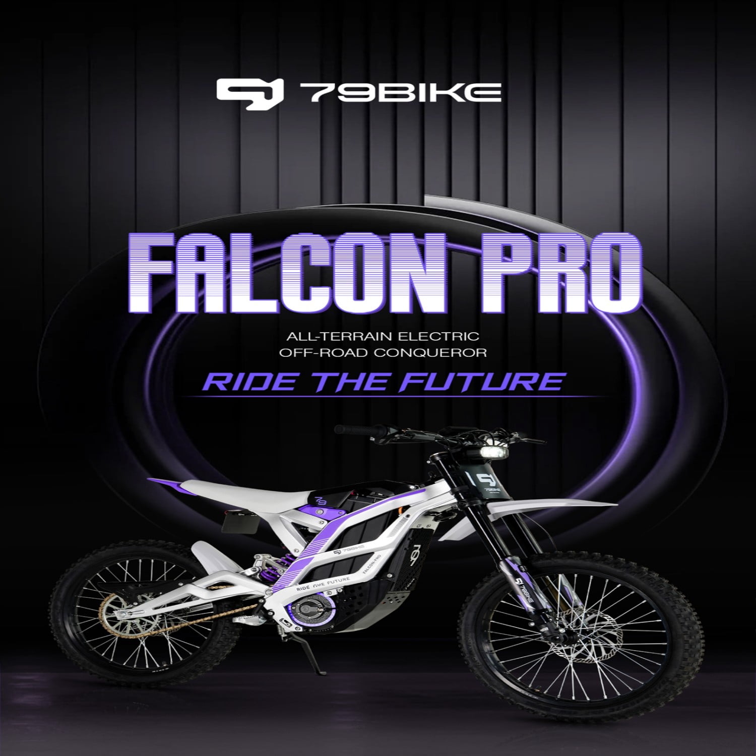 79BIKE Falcon Pro 10000W Peak Off-Road Electric Dirt Bike for Adults,56 MPH,72V 35Ah Battery,75 Miles Range,Hydraulic Disc Brakes,Off-Road Motorcycle
