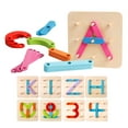 thumbnail image 1 of Set de actividades de construcción Kizh, juguete de madera con letras y números, 1 of 7