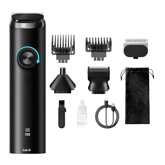 Cortadora De Cabello Lab.G Eléctrica Para Barba 8 en 1 Pelo De Nariz NEGRO