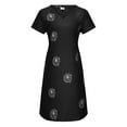 thumbnail image 3 of IDALL Summer Dresses,Petite Dresses Women Plus Size Casual Floral Printed V-neck Short Sleeve Dress Loose Dress Hawaiian Dresses,Modest Dresses,Womens Dresses Black Dress L, 3 of 9