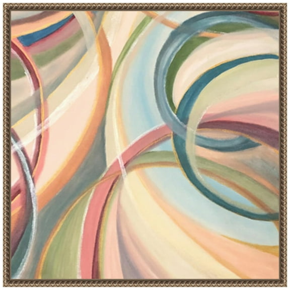 Amanti Art Overlapping Rings III Framed Canvas Wall Art Print