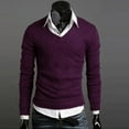 thumbnail image 4 of Men's Solid Color V-neck Knit Sweater Pullover_Gift Of G, 4 of 4