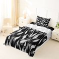 thumbnail image 3 of Manfei Black Silver Twin Sheets, Gradient Wave Striped Bedding, Black Reversible 3pcs1 Flat Sheet + 1 Fitted Sheet + 1 Pillowcase, 3 of 6