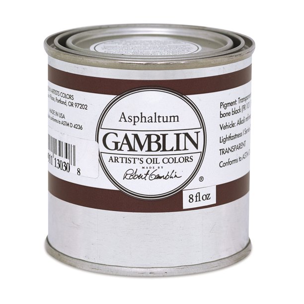 Gamblin Artist's Oil Color Asphaltum, 8 oz Can