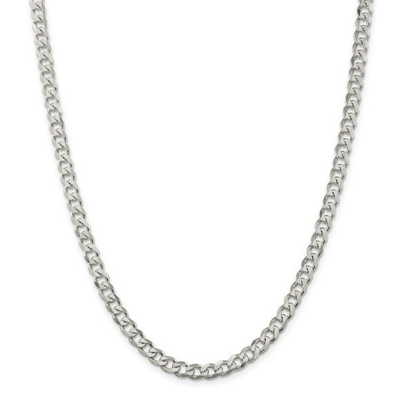 Sterling Silver 6mm Curb Chain Necklace - 26.4 Grams - 20 Inch - Lobster Claw