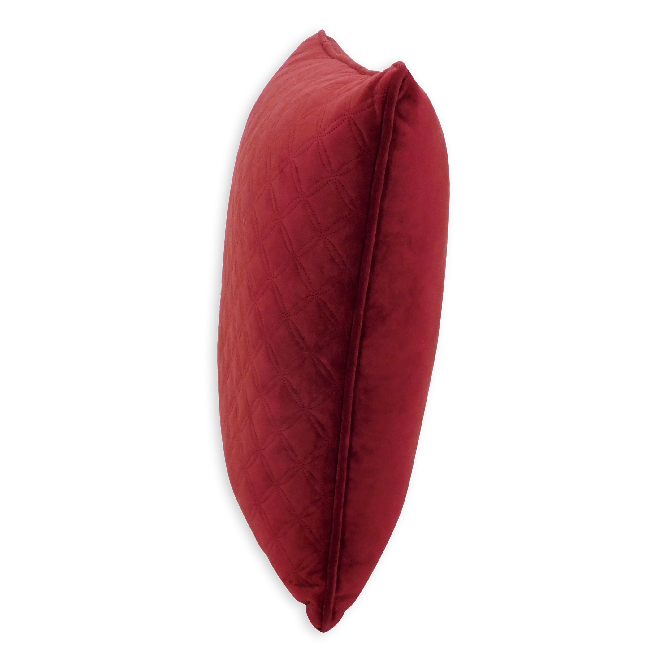 Better Homes & Gardens Quilted Velvet Decorative Throw Pillow, 19" x 19", 2 Pack, Red