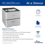 Brother HL-L8430CDWT Business Color Laser Printer with Dual Paper Trays, Low-Cost Printing, and Wireless Networking