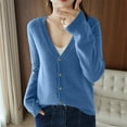 thumbnail image 2 of HJYCHN Women Autumn Cardigan Lightweight Knit Cardigan Sweater Outerwear Casual Loose Fit Thin Fall Season Wear Top Navy XXL, 2 of 5