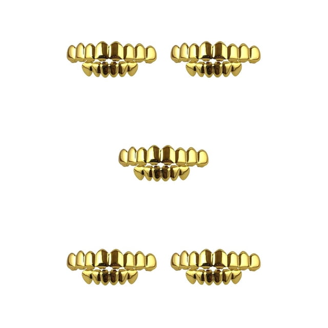 Billuyoard Top Bottom False Portable Halloween Boca Grills Presenta Tooth Performance Party para Christmas Festival Gold Set Type2 NO2