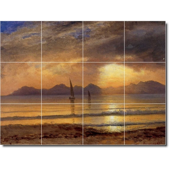 Ceramic Tile Mural-Albert Bierstadt Landscapes Painting 89. 24" w x 18" h using (12) 6 x 6 ceramic tiles
