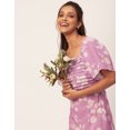 thumbnail image 5 of Moomaya Printed Side Slit Ruffle Dress, Short Sleeve Square Neck Chic Dress, 5 of 9