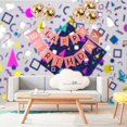 thumbnail image 4 of Banner de cumpleaños, feliz cumpleaños, banner y 5 unidades, globos de confeti, feliz cumpleaños, globo de helio, decoración de fiesta de cumpleaños Afortunado Sencillez, 4 of 5