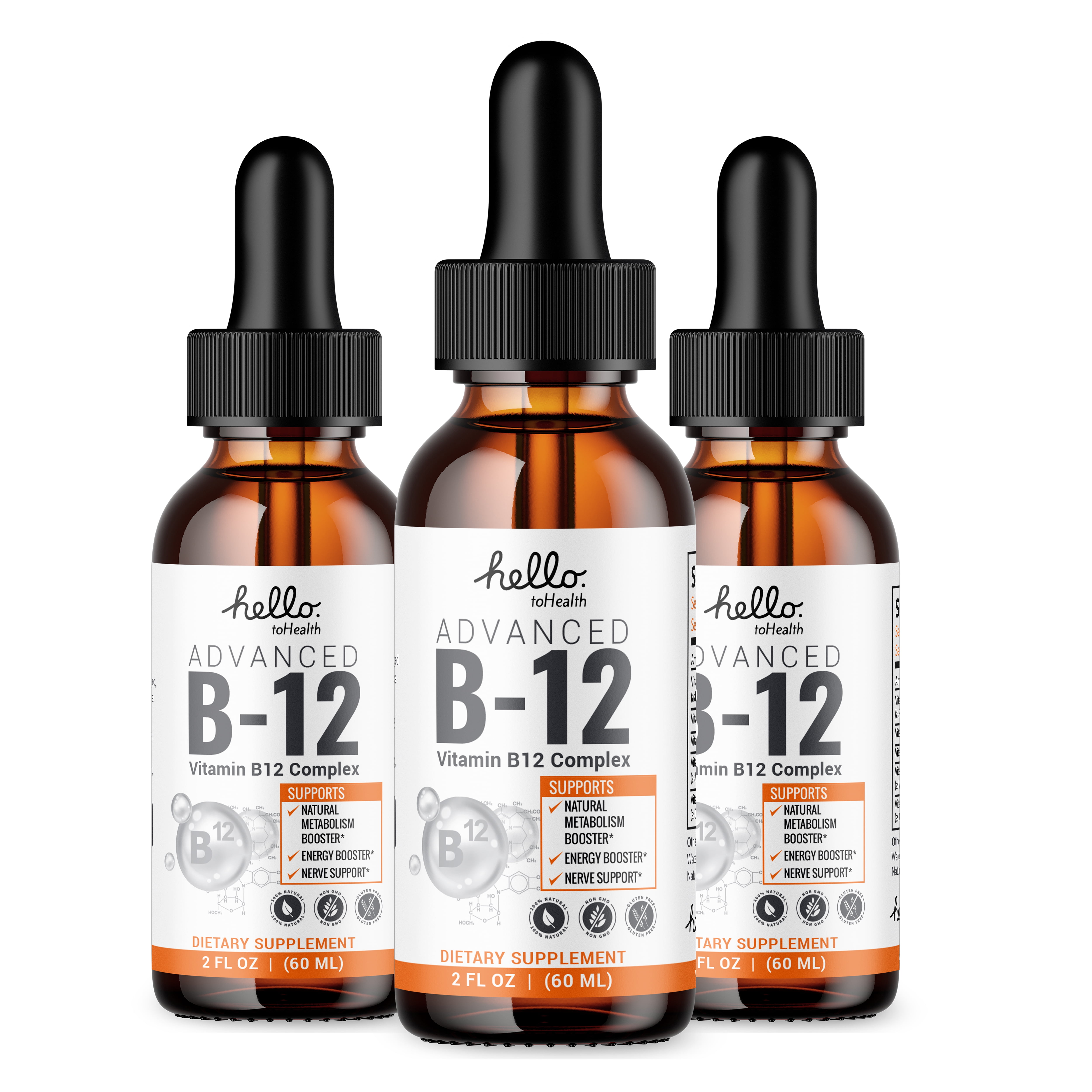 Complete Vitamin B12 Liquid Drops - Energy Boosting And Metabolism ...