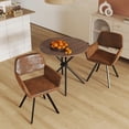 thumbnail image 2 of Homy Casa Modern 3-Piece Dining Set with 31.5 inch Faux Wood Round Table and 2 Swivel Chairs, Industrial Style for Small Spaces, 2 of 11