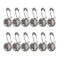 thumbnail image 1 of 12PCS Rust Resistant Double Hooks Glide Shower Ring Hangs for Both Shower Curtain and Liner (Stainless Steel Hook, White), 1 of 7
