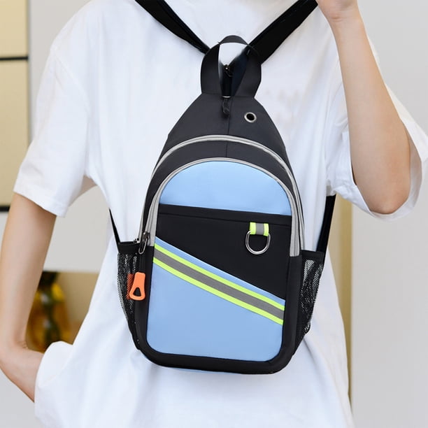 Bolso bandolera para hombre mujer | Mochila bandolera casual con correa ajustable | Bolso de hombro multibolsillo de gran capacidad | Viajes al aire libre Fitness Ciclismo | 12,6 x 7,48 x 4,33