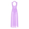 thumbnail image 4 of Doomiva Women Elegant Lyrical Dance Dress Tulle Maxi Overlay Dress Dance Performance Competition Dress Light Purple L, 4 of 7