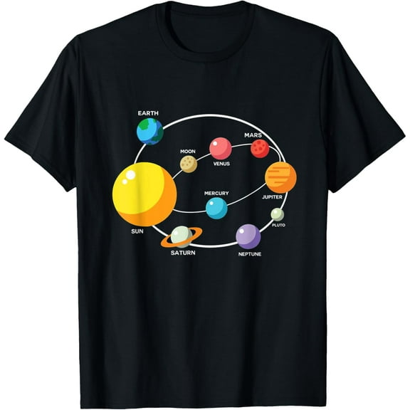 Our Solar System, Science Education,T Shirt Men, Women, Kids men and women can wear, black, white, gifts