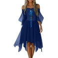 thumbnail image 3 of UoCefik Gothic Dresses for Women Cold Shoulder Butterfly Sleeve Lace Up Suspender Halloween Gothic Dresses Vintage Medieval Evening Dress, Blue 3XL, 3 of 7