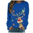 thumbnail image 1 of Chandail en Molleton d'Hiver pour Femmes Chandail à Capuche Imprimé de Noël Mode Chandail Chaud Col Rond Cardigan de Noël Hoilidy Blouse Ample Mi-Longue, 1 of 5