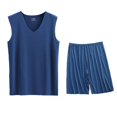 thumbnail image 1 of Conjunto Deportivo de los Hombres, Moda Casual de Color Sólido Cuello en V sin Mangas de Elasticidad Superior para el Desgaste Al Aire Libre, Traje Atlético de Humedad, 1 of 8