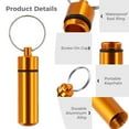 thumbnail image 4 of 10 Pcs Pill Holder Keychain, Aluminium Alloy Mini Pill Organizer, Waterproof Small Pill Box, Portable Pill Container, Metal Pill Case with Keyring for Outdoor Camping Travel, 4 of 7